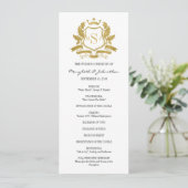 Classic Gold Crest Wedding Program Programmakaart (Staand voorkant)
