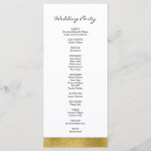 Classic Gold Crest Wedding Program Programmakaart (Achterkant)