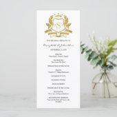 Classic Gold Crest Wedding Program Programmakaart (Staand voorkant)