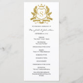 Classic Gold Crest Wedding Program Programmakaart (Voorkant)
