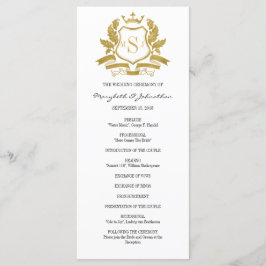 Classic Gold Crest Wedding Program Programmakaart