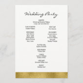 Classic Gold Crest Wedding Program Programmakaart (Achterkant)