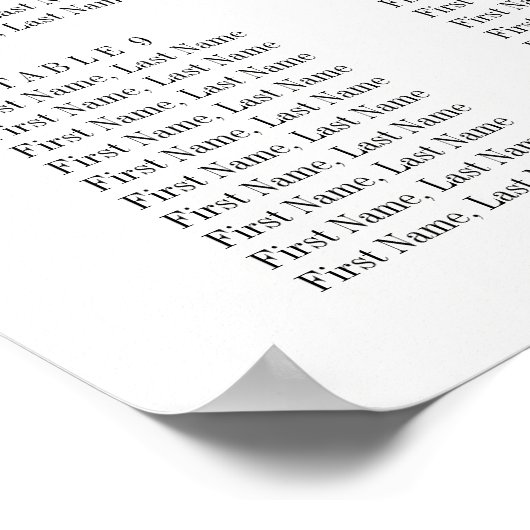 Classic Gold Crest Wedding Seding Chart Sign Poster (Hoek)