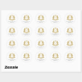 Classic Gold Crest Wedding Sticker (Vel)