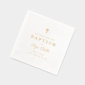 Classic Gold Cross Elegant Script Doop Folie Servetten (Links)