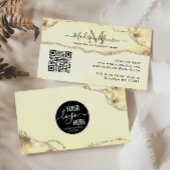Classic Gold Custom Logo QR Code Agate Monogram Visitekaartje