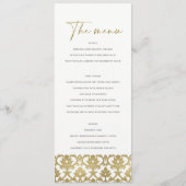 CLASSIC GOLD DAMASK FLORAL PATTERN MENU (Voorkant)