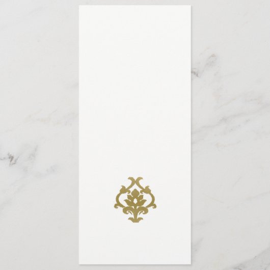 CLASSIC GOLD DAMASK FLORAL PATTERN MENU (Achterkant)