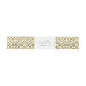 CLASSIC GOLD DAMASK FLORAL PATTERN MONOGRAM UITNODIGINGEN WIKKEL (Vlak)