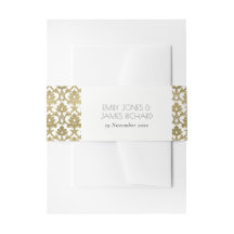 CLASSIC GOLD DAMASK FLORAL PATTERN MONOGRAM