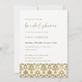 CLASSIC GOLD DAMASK FLORAL PATTERN VRIJGEZELLENFEE KAART (Voorkant)