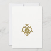 CLASSIC GOLD DAMASK FLORAL PATTERN VRIJGEZELLENFEE KAART (Achterkant)