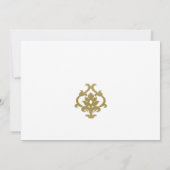 CLASSIC GOLD DAMASK FLORAL PATTERN VRIJGEZELLENFEE KAART (Achterkant)