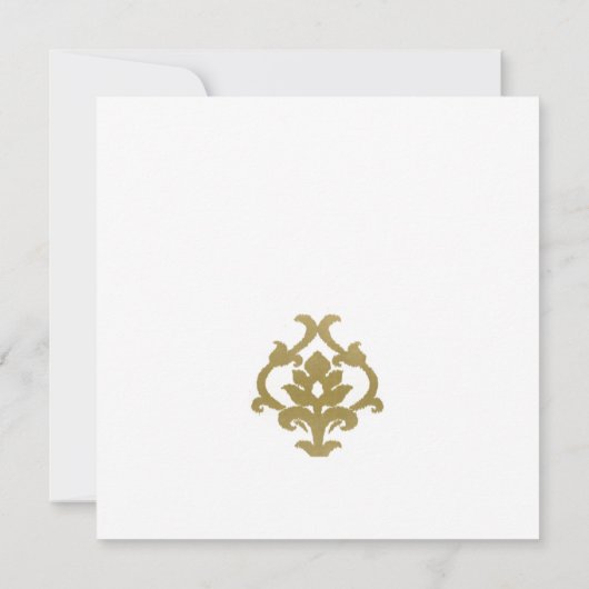 CLASSIC GOLD DAMASK FLORAL PATTERN VRIJGEZELLENFEE KAART (Achterkant)