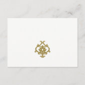 CLASSIC GOLD DAMASK FLORAL PATTERN WEDDING RSVP INFORMATIEKAARTJE (Achterkant)