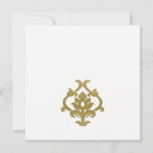 CLASSIC GOLD DAMASK FLORAL PATTERN WEDING KAART (Achterkant)