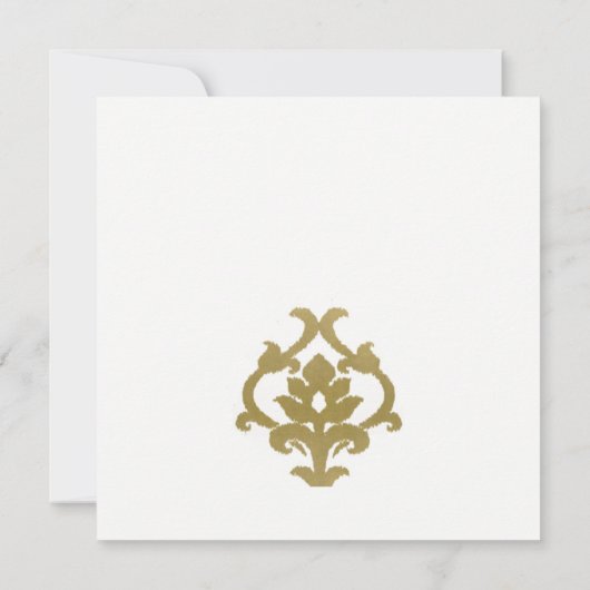 CLASSIC GOLD DAMASK FLORAL PATTERN WEDING KAART (Achterkant)