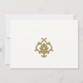 CLASSIC GOLD DAMASK FLORAL PATTERN WEDING KAART (Achterkant)