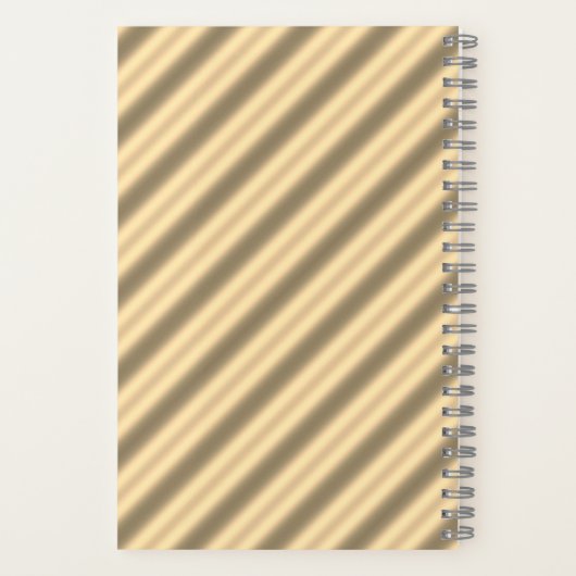 Classic Gold Diagonaal Streep Spiral Notitieboek (Achterkant)