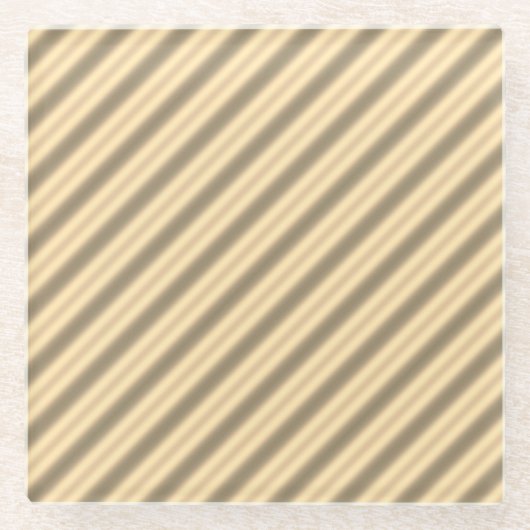 Classic Gold Diagonal Stripe Onderzetter Glazen Onderzetter (Voorkant)