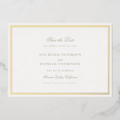 Classic Gold Double Lijst Wedding Save the Date Folie Uitnodiging (Voorkant)