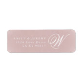 Classic Gold Dusty Roos Pink Monogram Weddenschap Etiket (Voorkant)