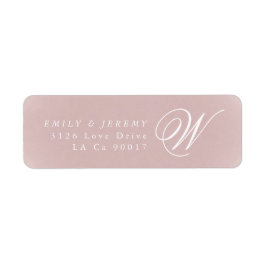 Classic Gold Dusty Roos Pink Monogram Weddenschap Etiket