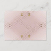 Classic Gold Dusty Roos Pink Monogram Weddenschap Informatiekaartje (Achterkant)
