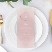 Classic Gold Dusty Roos Pink Monogram Weddenschap Menu