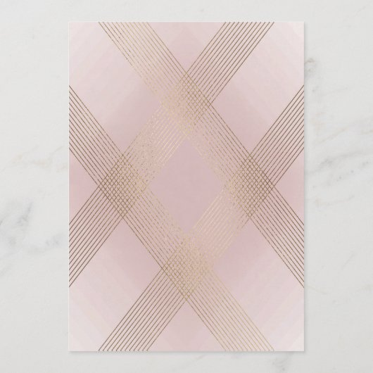 Classic Gold Dusty Roos Pink Monogram Weddenschap Menu (Achterkant)