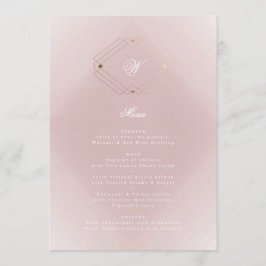 Classic Gold Dusty Roos Pink Monogram Weddenschap Menu