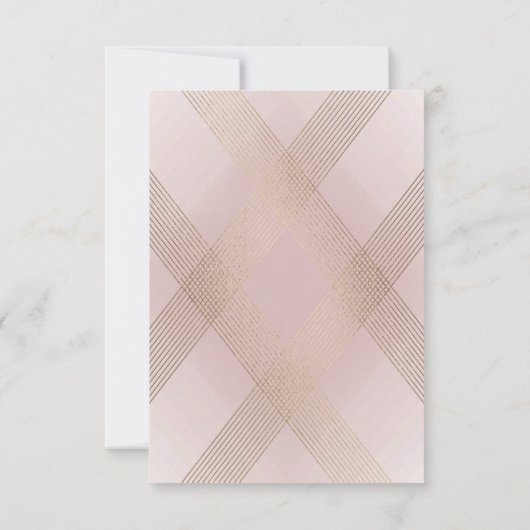 Classic Gold Dusty Roos Pink Monogram Weddenschap RSVP Kaartje (Achterkant)