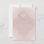 Classic Gold Dusty Roos Pink Monogram Weddenschap RSVP Kaartje (Voorkant)