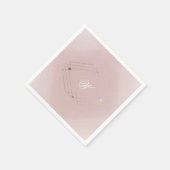 Classic Gold Dusty Roos Pink Monogram Weddenschap Servet (Hoek)