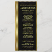 Classic Gold en Black Wedding Custom Program Programmakaart (Achterkant)