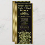 Classic Gold en Black Wedding Custom Program Programmakaart (Voorkant / Achterkant)
