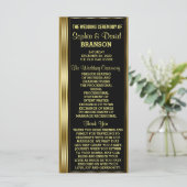 Classic Gold en Black Wedding Custom Program Programmakaart (Staand voorkant)