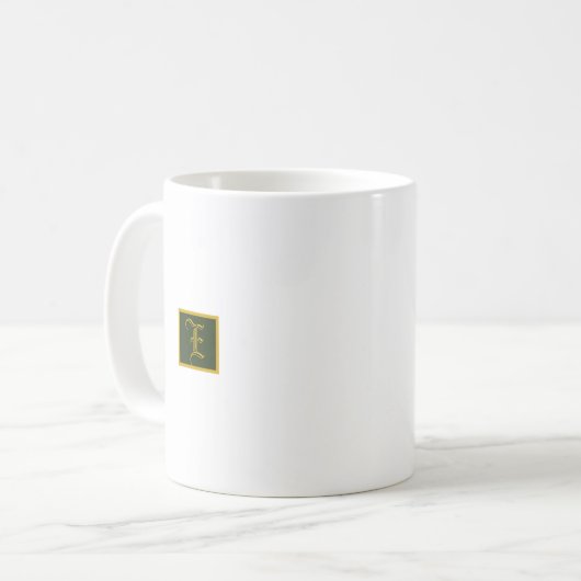 Classic Gold en Green Monogram Minimalistische Mok (Voorkant links)