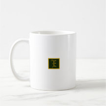 Classic Gold en Green Monogram Minimalistische Mok