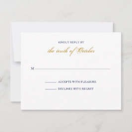 Classic Gold en Navy RSVP-kaart RSVP Kaartje