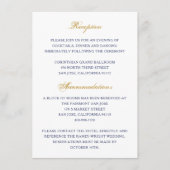 Classic Gold en Navy Wedding Enclosure Kaart (Voorkant)