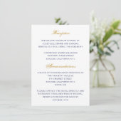 Classic Gold en Navy Wedding Enclosure Kaart (Staand voorkant)