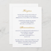 Classic Gold en Navy Wedding Enclosure Kaart (Voorkant / Achterkant)