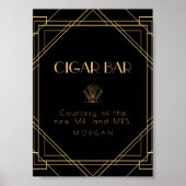 Classic Gold Favoriet Sigaar Bar Trouwbord Poster (Voorkant)