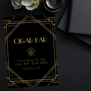 Classic Gold  Favoriet Sigaar Bar Trouwbord Poster