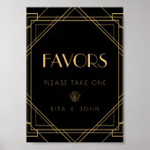 Classic Gold  Favoriet Trouwtafel Teken Poster (Voorkant)