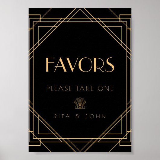 Classic Gold  Favoriet Trouwtafel Teken Poster (Voorkant)