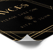 Classic Gold  Favoriet Trouwtafel Teken Poster (Hoek)