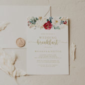Classic Gold Floral Wedding Breakfast Kaart