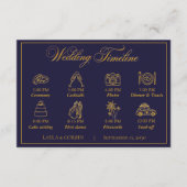 Classic Gold Frame Royal Monogram Wedding Timeline Informatiekaartje (Voorkant)